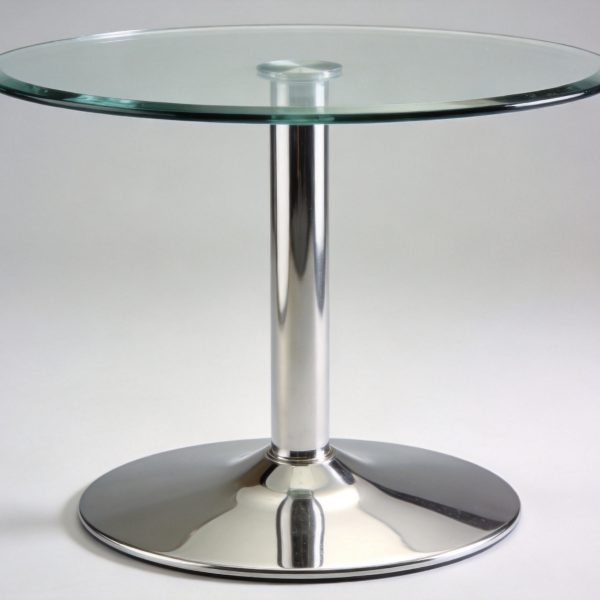 Oval Tempered Glass Top Side Table